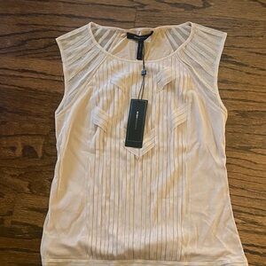 BCBGMaxAzria Beige Sleeveless Blouse